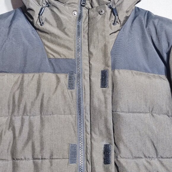 Buffalo David Bitton puffer jacket men's XL olive-brown,  with hood - Picture 15 of 15